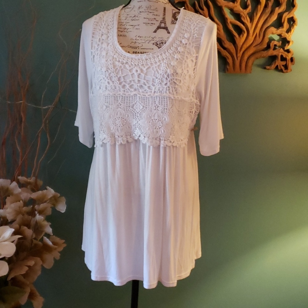 Simply Irresistible Lace & Jersey Babydoll Top XL